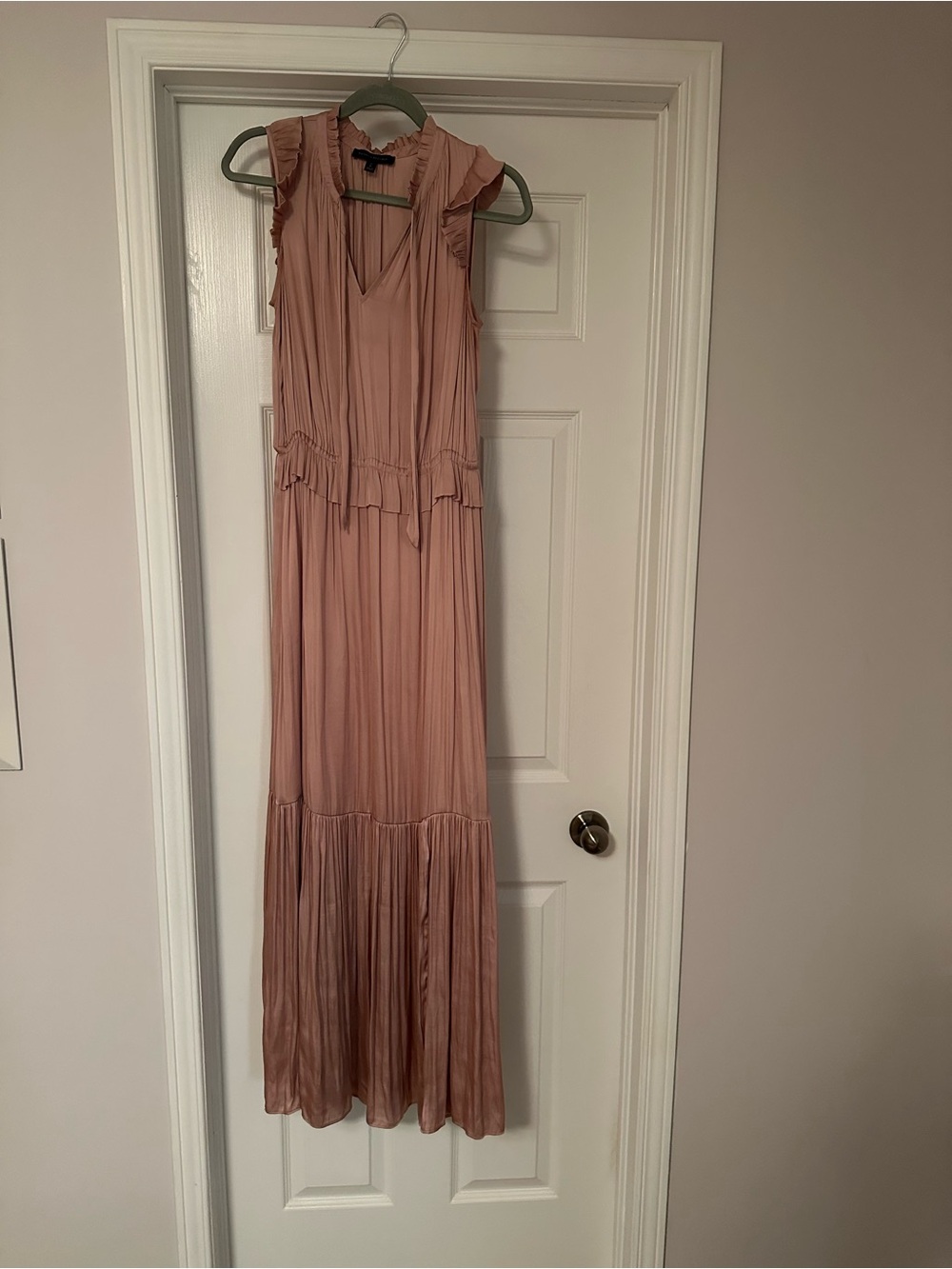 Banana Republic Blush Pink Ruffle Maxi Dress